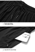 Conjunto casual de talla grande para hombre de pantalones de seda helada con camiseta holgada de manga corta, alta elasticidad, drapeado, conjunto deportivo de secado rápido, tres rayas clásicas, 8XL. - details 20