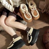 Botas de nieve suales cálidas y antideslizantes con suela gruesa de algodón para mujer, planas de moda, invierno - details 13
