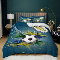 Juego de Ropa de Cama con Diseño de Fútbol 3D Popular Microfibra Suave con Funda de Almohada y Funda de Edredón para Tamaños Queen King Single - details 7