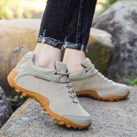 Botas de senderismo de cuero de vaca para hombre y mujer, zapatos de nieve impermeables para exteriores, escalada, montaña, caza, caminar, invierno - details 4