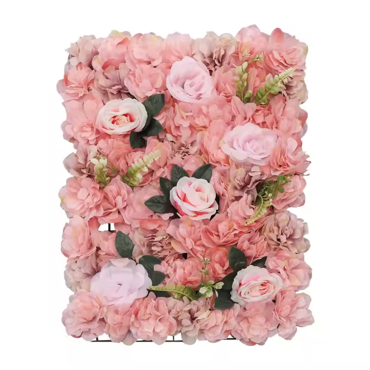 Paneles de flores artificiales, decoración de fondo para pared, fiesta, boda, 60x40 Cm, 12 piezas - 1