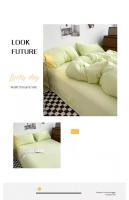 Juego de Ropa de Cama para Niña de Color Sólido Nórdico Cubierta de Edredón con Sábana y Funda de Almohada Decoración Completa para Dormitorio Individual y Doble - details 4