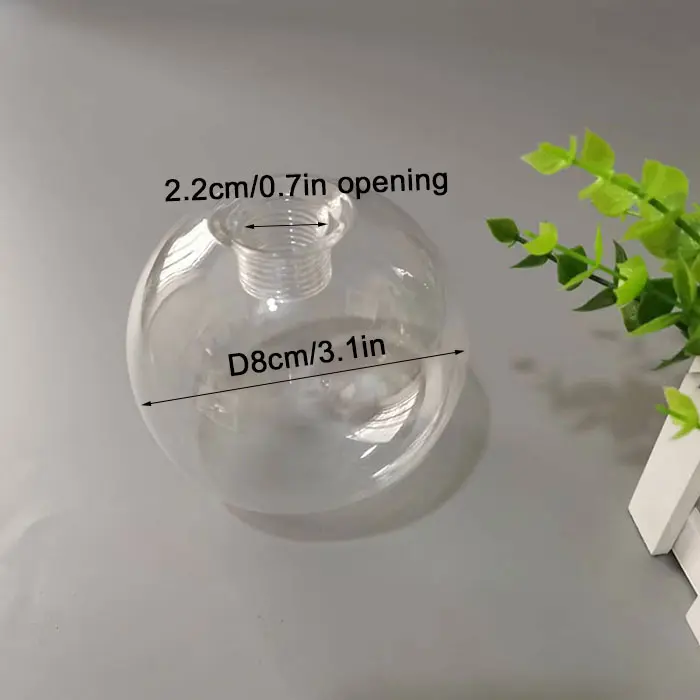 Cubierta de pantalla de cristal de bola transparente, 2cm de apertura, D8cm, D10cm, D12cm, D15cm, D18cm, D20cm, globo de 2,2 cm, rosca G9 - 1