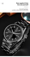 Reloj de Cuarzo Automático de Lujo Premium 2024 Correa de Acero Inoxidable Estilo Deportivo y de Negocios a Prueba de Agua Hannah Martin Movimiento Japonés Para Hombres - details 7