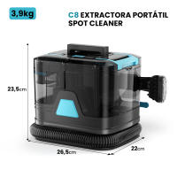 Limpiador de alfombras portátil C8 de 400W y 20KPa para manchas en alfombras, coches, sofás y pelo de mascotas, máquina de limpieza de tapicería con función de pulverización y succión. - details 5