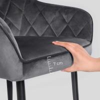 Silla de Comedor de Terciopelo Silla de Cocina con Respaldar Carga Máx. 120 kg Patas de Metal - details 13