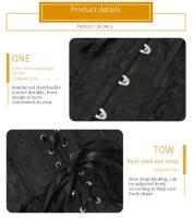 Corsé para mujer con cordones y huesos de plástico, top bustier - details 0