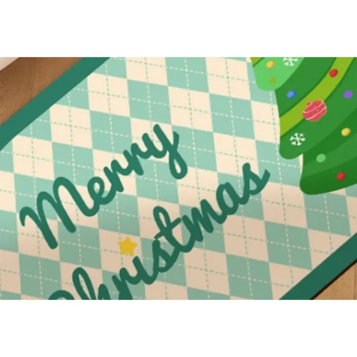 Alfombra de Diatita Geométrica Navideña Antideslizante, Fácil de Limpiar, Secado Rápido para Baño, Cocina, Entrada de Casa - 1