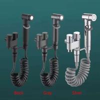 Kit de accesorios para rociador de bidé para inodoro, presión de agua ajustable con manguera para lavar el grifo del baño y el inodoro - details 0