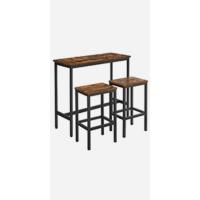 Mesa de Comedor de Estilo Rústico Marrón-Negro 70 x 110 x 77 cm Ideal para 4 Personas - details 9