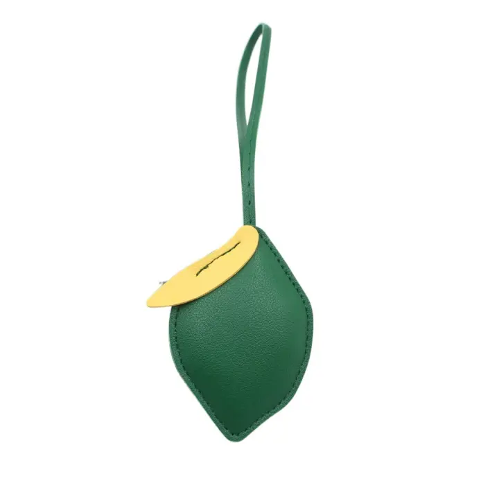 LLavero de cuero PU con forma de limón para mujer, llavero de fruta para coche, colgador de cuero PU, colgante de bolso de dibujos animados a la moda - 1