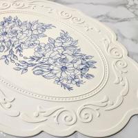 Manta de Comedor de Silicona Tallada Patrón Retro Floral Impermeable Cocina y Comedor - details 1