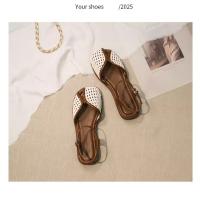 Sandalias Romanas de Verano Zapatos Planos para Mujeres 2025 con Cabeza de Estilo Retro y Pequeña Talla - details 16