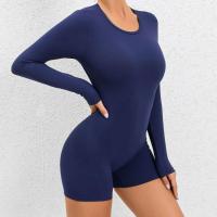 Mono de Yoga sin Espalda 2024 Traje de Gimnasio para Mujeres de Manga Larga Ropa Deportiva de Moda - details 7