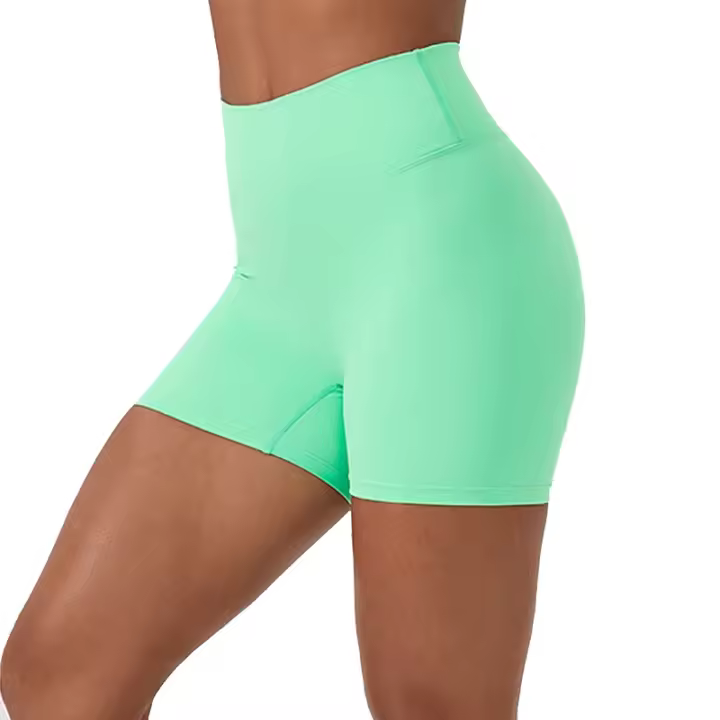 Pantalones cortos deportivos de Yoga, pantalones cortos de cintura alta para realzar la cadera, Fitness, correr, pantalones cortos de 3 puntos, medias de gimnasio de secado rápido - 1