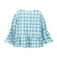 TRAFZA-blusa holgada de manga abombada con cuello redondo para mujer, Top corto, moda urbana, 2024 - details 2