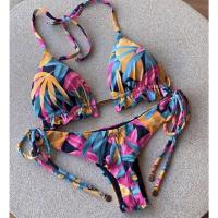 Conjunto de Bikini Push Up Estampado Brasileño Traje de Baño de Playa con Cintura Baja sin Aros - details 16
