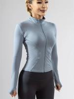Ropa de yoga para mujer, abrigo deportivo de otoño e invierno para yoga, cuello alto, top de manga larga, entrenamiento de Pilates, ropa deportiva para correr - details 5