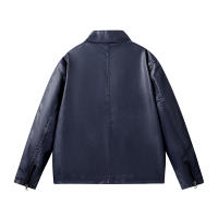 Chaifenko Chaqueta de Piloto Retro a Prueba de Viento Cuello Flip, Moda de Otoño Primavera, Material de Poliéster, Lavado en Máquina - details 2