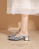 Zapatos Mary Jane de tacón medio con correa de una palabra de plata francesa - details 2