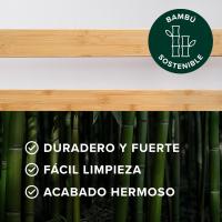 Ellie Cama 90x190 cm - Altura 35 cm con almacenamiento debajo de la cama - Estructura de cama de plataforma de bambú y madera con cabecero - Marrón - details 4