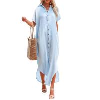 Vestido camisero con botones para mujer, traje de baño, Túnica de Bikini, Poncho de playa, Pareos de verano, elegante - details 9