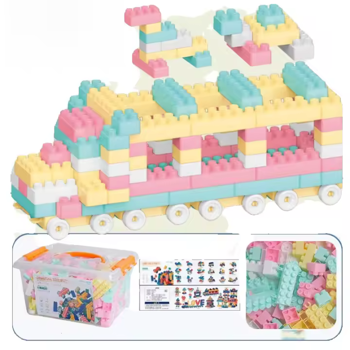 Bloques de construcción de partículas grandes para niños, juguete de bloques de construcción, Macaron, 362 - 1