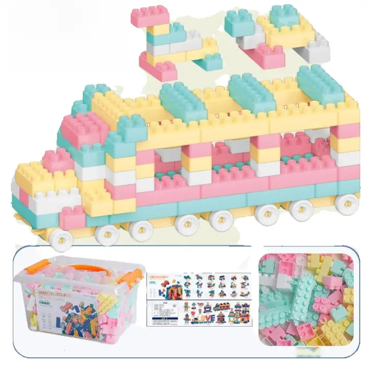 Bloques de construcción de partículas grandes para niños, juguete de bloques de construcción, Macaron, 362 - 1