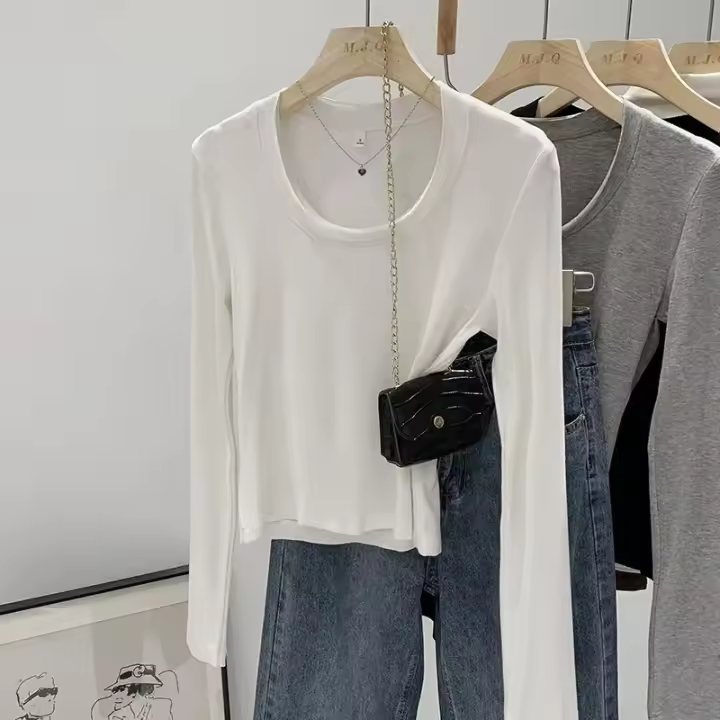 Camiseta De otoño Para Mujer, Ropa Para Mujer, Tops, camiseta, Top corto Para Mujer, camisetas Y2k Para Mujer, Ropa De Mujer, ropa femenina Traf - 1