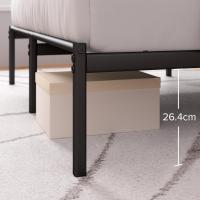 Cama 150x190 cm - Altura 36 cm con Almacenamiento Debajo de la Cama - Marco de la Cama de Plataforma de Metal - Negro - details 14