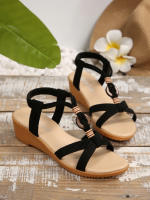 Sandalias de mujer 2025 Verano Nuevo Estilo Coreano Sandalias de Mujer con Punta Abierta y Perlas Bohemias - details 0