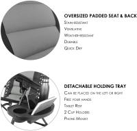 Puffantes de Jardín Silla de Gravedad Cero con Portacup y Cojines Silla de Almohada Ajustable con Pieza Plegable Sillón al Aire Libre Seguro para Tiendas y Organizaciones - details 3