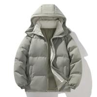 Chaqueta Térmica para Hombres Color Sólido, Desmontable con Gorra, Impermeable para Deportes al Aire Libre en Invierno - details 4