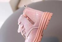 Kids Boots for Girl Fashion Korean Style Breathable Children Short Ankle Boots Non-slip Glitter Thick Bottom Girls Leather Boots - details 13