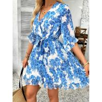 Vestido fluido sin tirantes con estampado floral bohemio para mujer, verano 2025 - details 53
