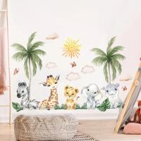 Pegatinas De Pared Para Habitación Infantil Animales De La Selva Africana Dibujos Animados Decoración Para Dormitorio Y Sala De Estar PVC - details 4