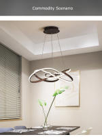 LEFAN-lámpara colgante LED para comedor y sala de estar, luz curva de 60CM, Simple, artesanal - details 4
