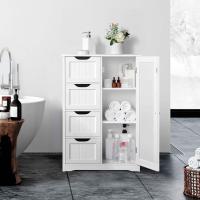 Armario de Baño de Suelo Mueble Auxiliar Comodo con 4 Cajones Estante Ajustable 81x30x83 cm Blanco - details 29