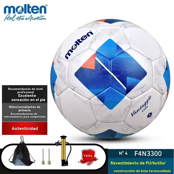 Talla 4 Balón de fútbol Molten 3200 para categoría juvenil - Cosido a mano resistente al desgaste, diseñado para competición y entrenamiento, voleibol de playa para adultos, balones de fútbol para adultos, deportes de equipo - 1