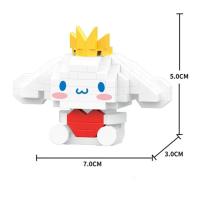 Sanrio Anime Hello Kitty My Melody Cinnamoroll Pompompurin Kuromi amigos bloques de construcción ladrillos niña niños chico juguete para regalo Set - details 4