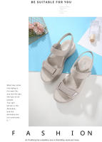 Nuevas sandalias de cuero para mujer, zapatillas deportivas con tacón inclinado, velcro ligero de gran tamaño para mujer - details 15