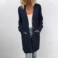 Suéter de punto Otoño e Invierno suéter largo floral chaqueta de botón de nuevo producto para mujer - details 3