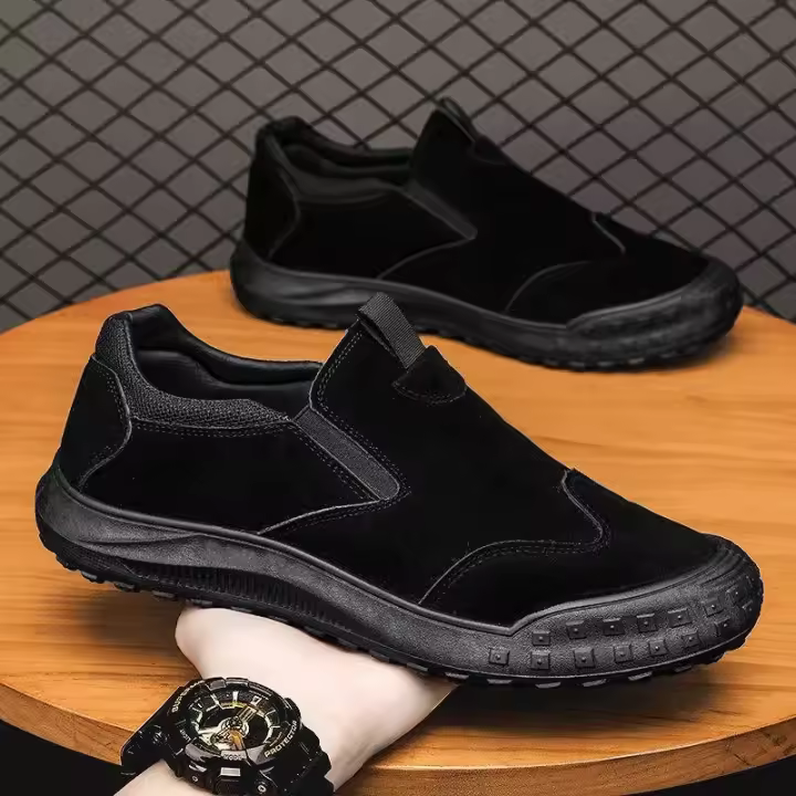 Zapatos de Trabajo Transpirables para Hombres Versátiles, Antideslizantes, Cómodos con Suela de Goma - 1