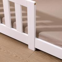Cama de Madera Maciza de Pino Montessori 90 x 200 cm Blanco Protección contra Caídas y Somier - details 6