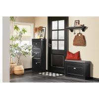 Banco Zapatero con Asiento Organizador de Zapatos Negro para Salón Ancho de 61cm, Profundidad de 24cm, Altura de 51cm - details 4
