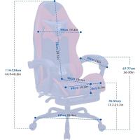 Silla Gaming Silla de Oficina Silla Giratoria Silla de Ordenador Silla de Tareas Silla de Escritorio Silla Ergonómica Silla de Carreras Silla de Cuero Silla PC Gaming (Rojo, con reposapiés) - details 2