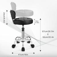 Heces giratorias con Ruedas Altura Ajustable Balneario Respaldo Negro - details 2