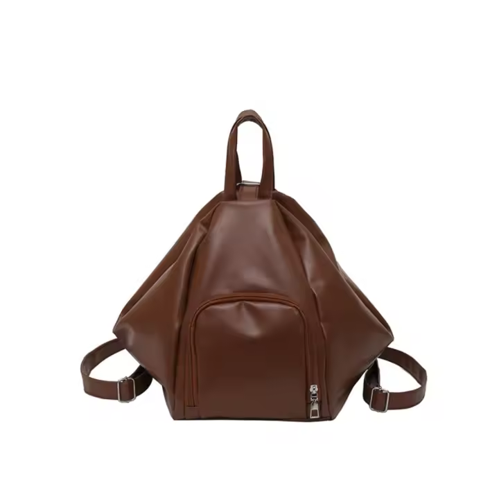 Bolso Hobo de Color sólido, bolso de hombro de piel sintética con cremallera, bolso cruzado multifunción impermeable, mochila para mujer - 1