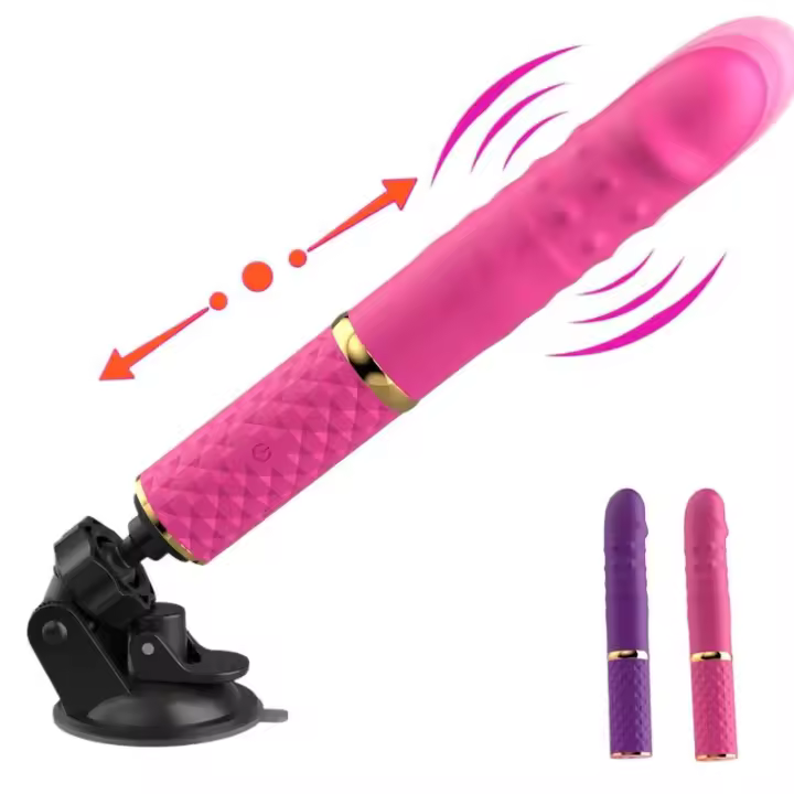 Consolador telescópico para principiantes, vibrador de empuje, coño retráctil, punto G, estimulación Anal del clítoris, Juguetes sexuales para mujeres - 1