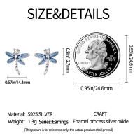 Pendientes de plata de ley 925 para mujer, aretes con forma de libélula y pájaro, joyería fina para boda, novedad - details 6